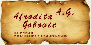 Afrodita Gobović vizit kartica